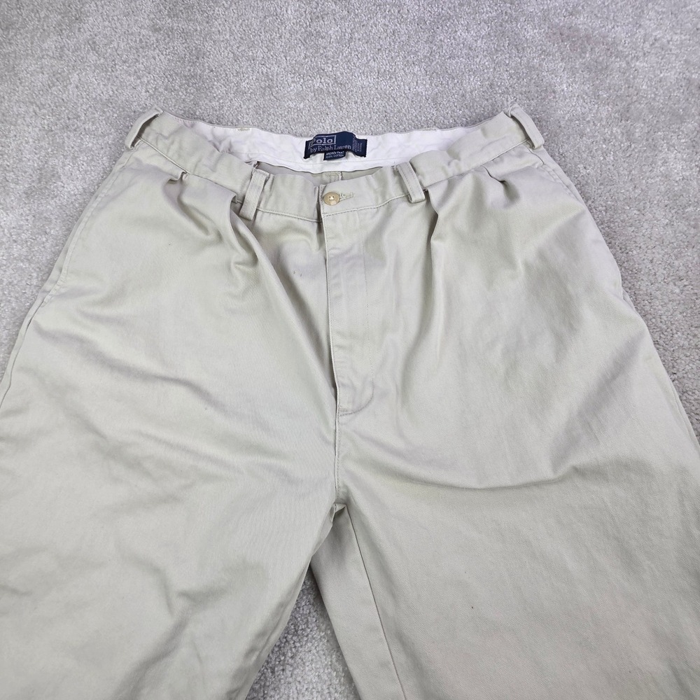 Polo Ralph Lauren Andrew Pant Mens 36x30 34x29 Vintage Khaki Pleated Chino Tan